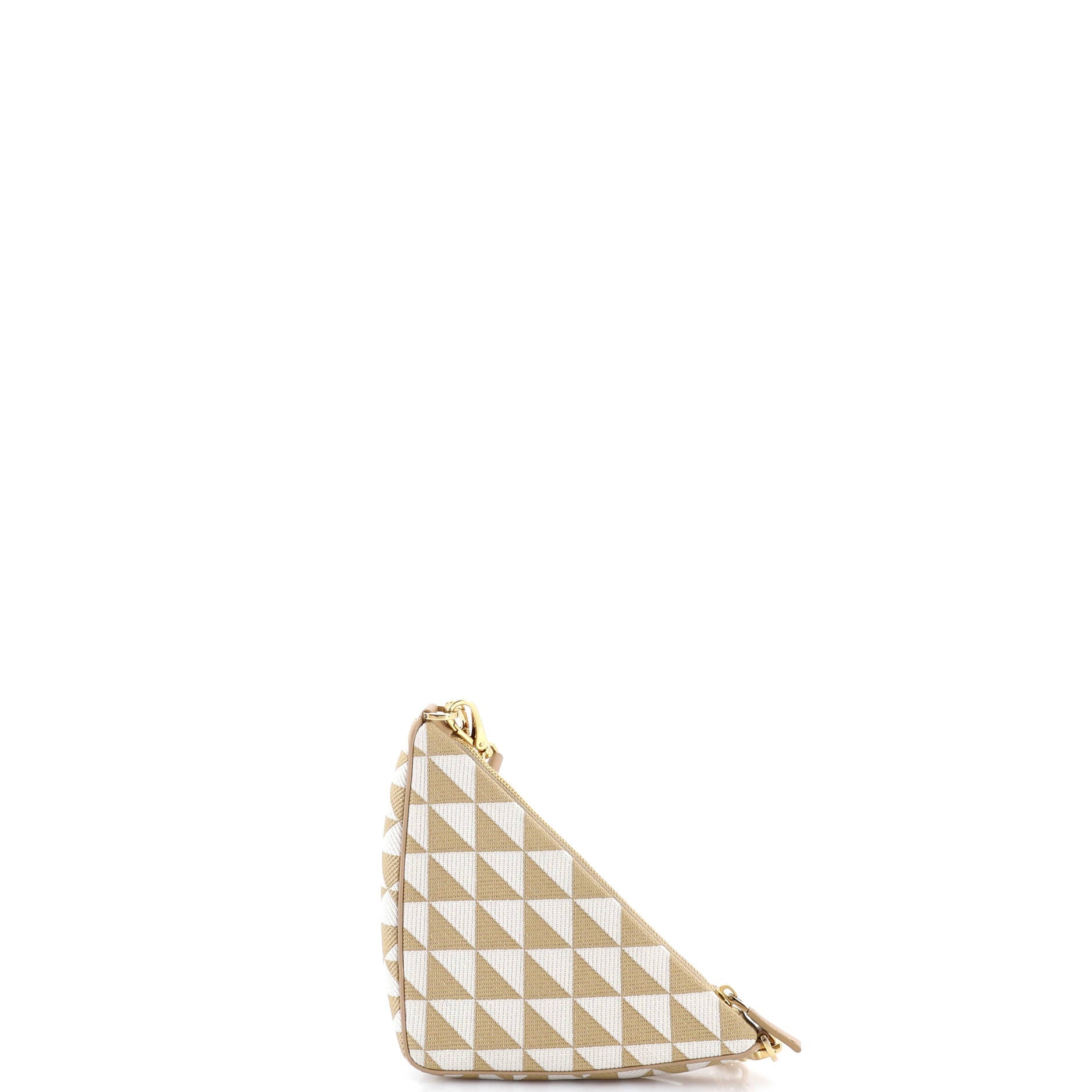 Symbole Triangle Bag Leather and Jacquard Mini