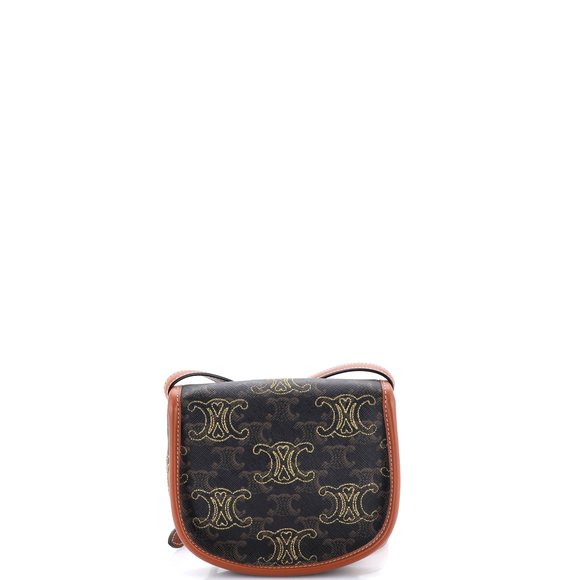 Besace Flap Bag Embroidered Triomphe Coated Canvas Mini