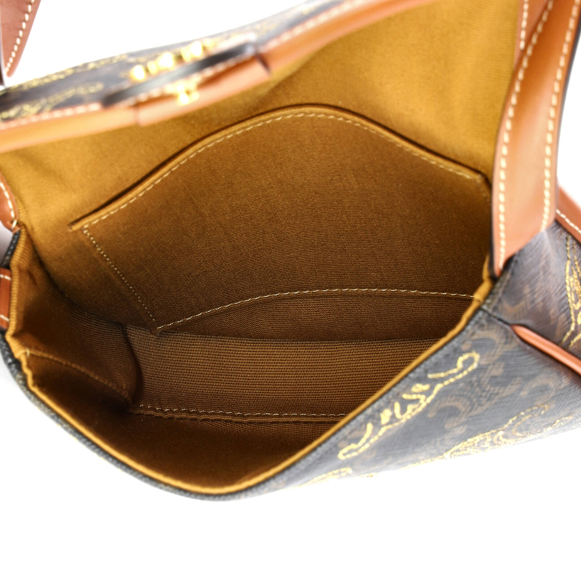 Besace Flap Bag Embroidered Triomphe Coated Canvas Mini