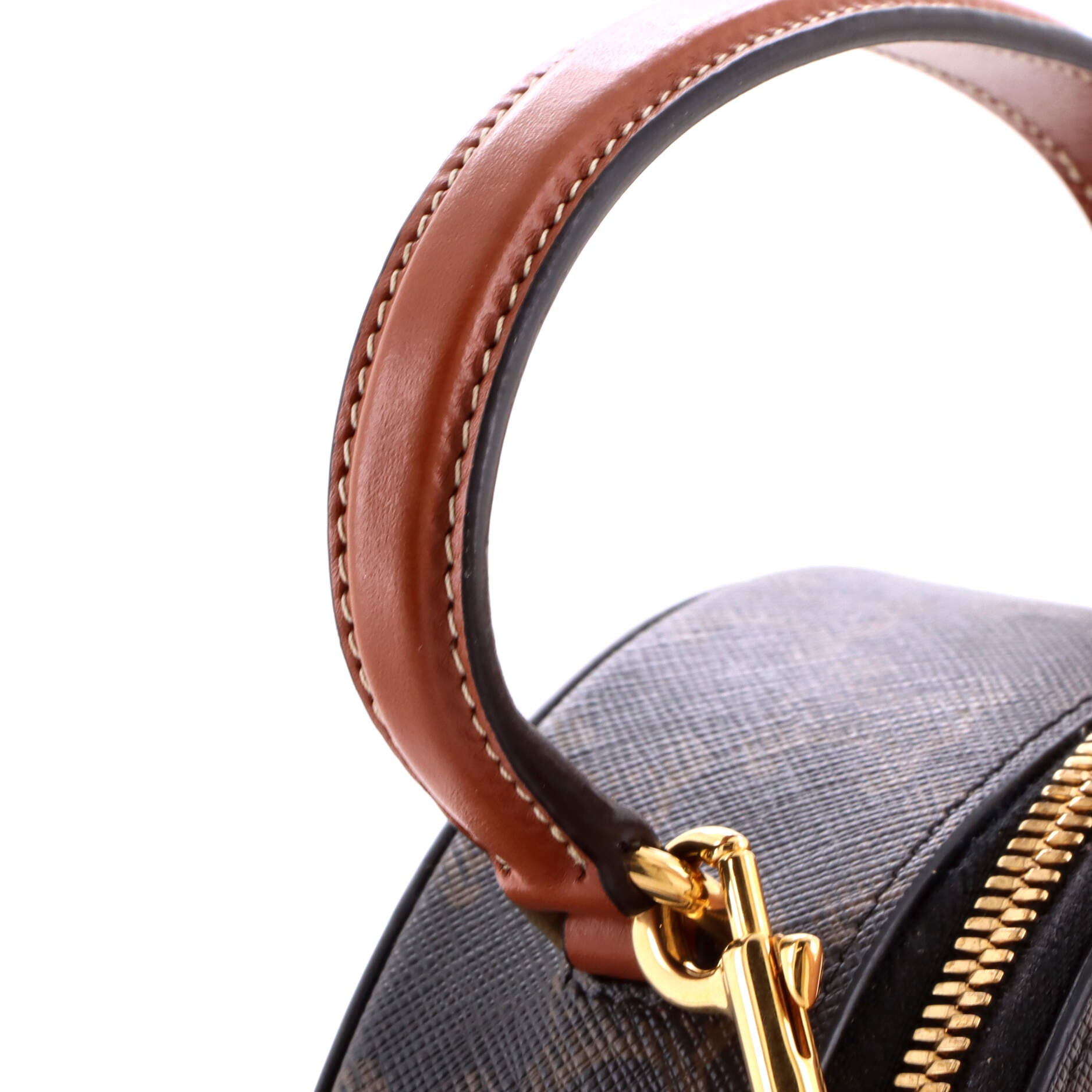 Half Moon Case Triomphe Coated Canvas with Leather