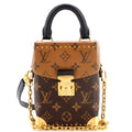 Camera Box NM Handbag Studded Reverse Monogram Canvas