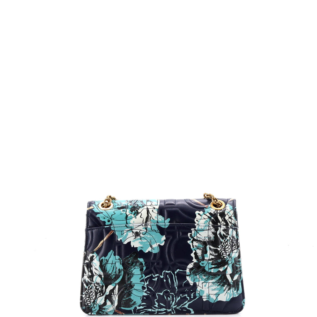 Gancini Turnlock Flap Bag Gancini Quilted Printed Leather Medium