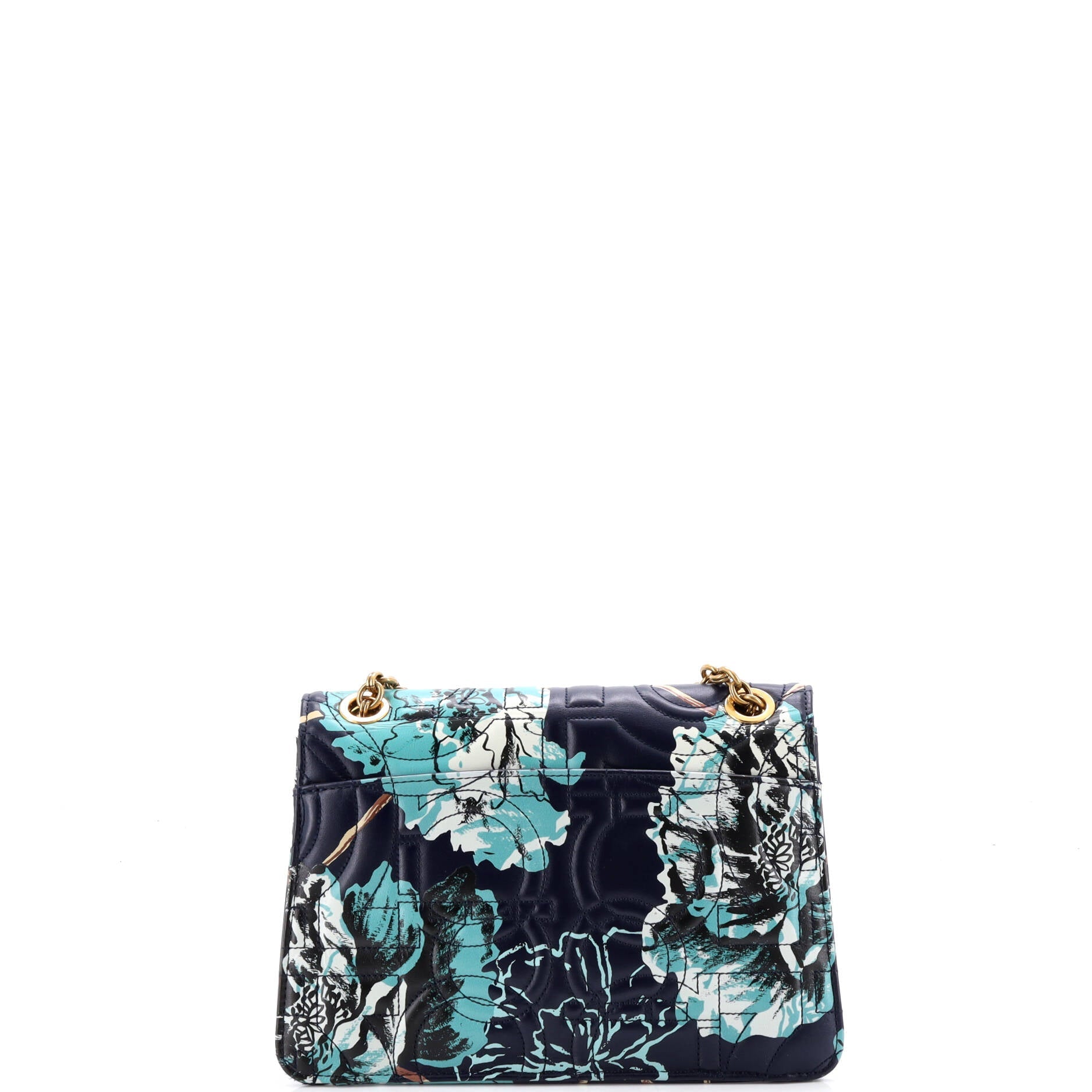 Gancini Turnlock Flap Bag Gancini Quilted Printed Leather Medium