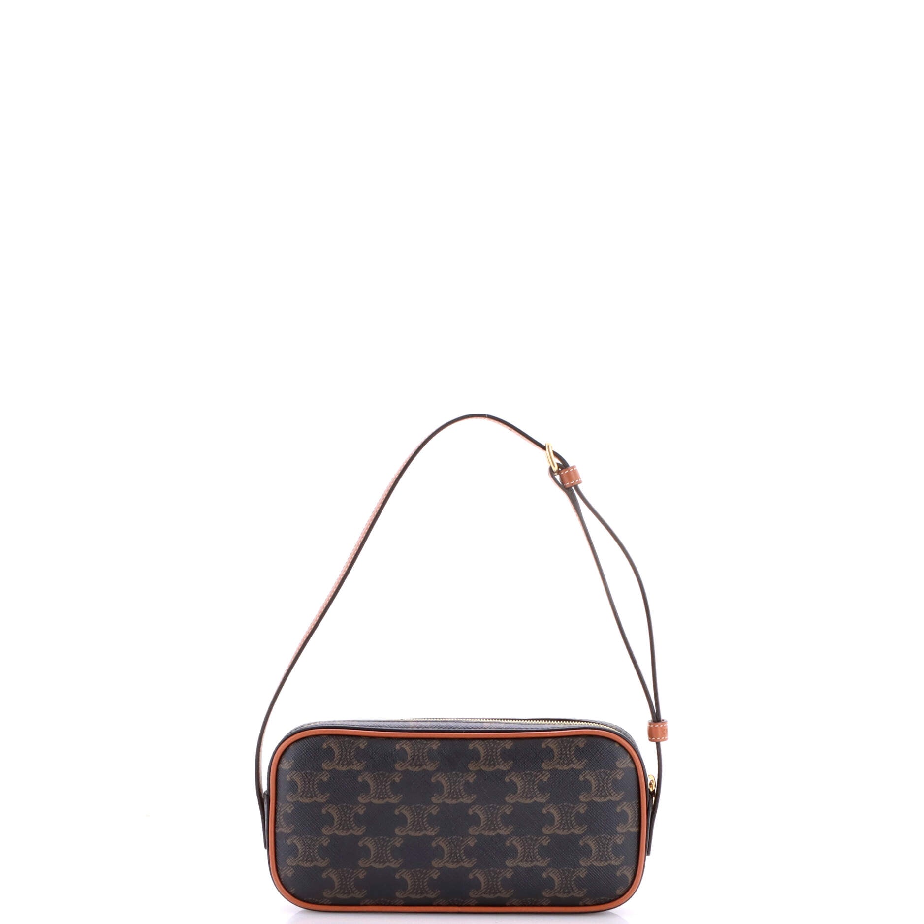 Cuir Triomphe Camera Shoulder Bag Embroidered Triomphe Coated Canvas with Leather Small