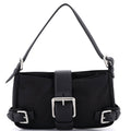 Buckle Shoulder Bag Nylon with Leather