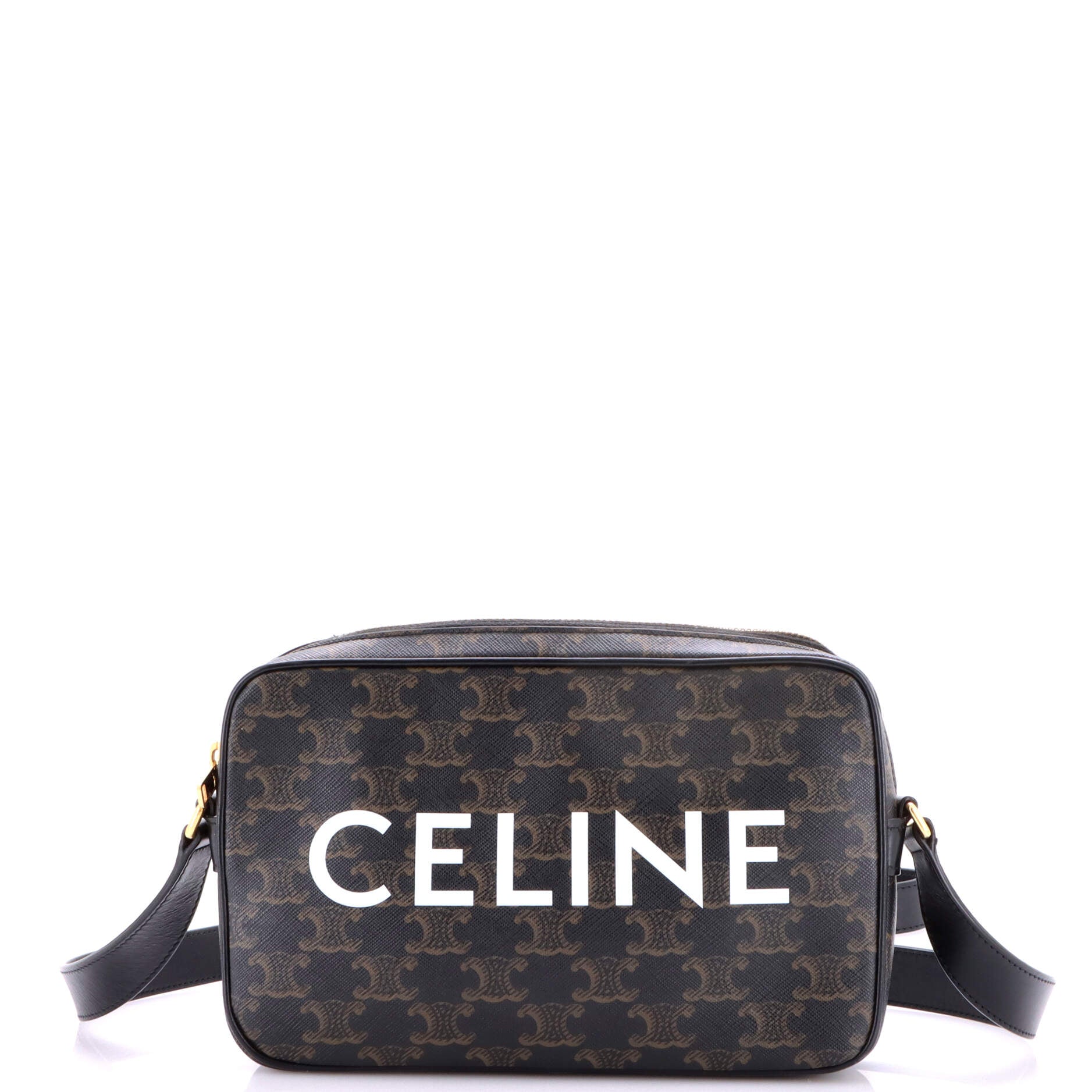Logo Messenger Bag Triomphe Coated Canvas Medium