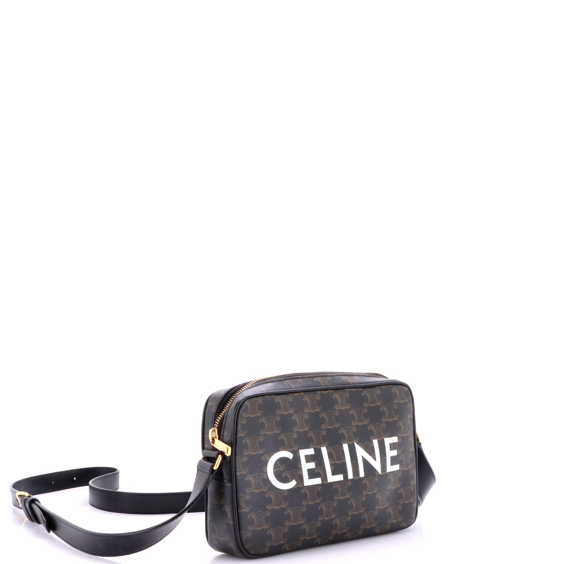 Logo Messenger Bag Triomphe Coated Canvas Medium