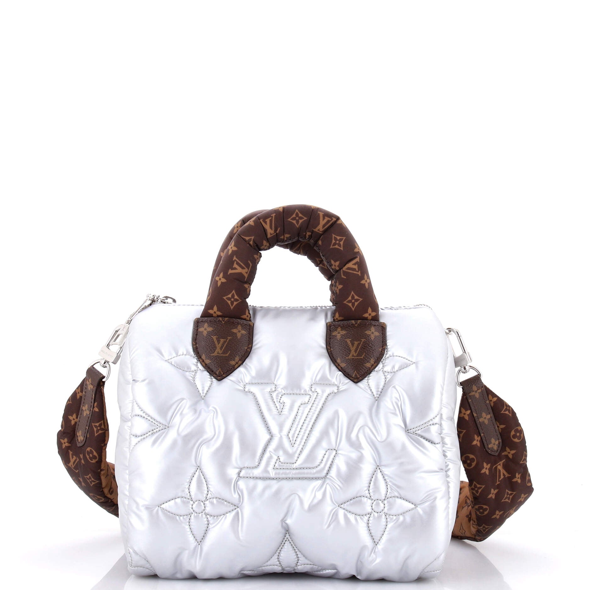 Speedy Bandouliere Bag Monogram Quilted Econyl Nylon 25