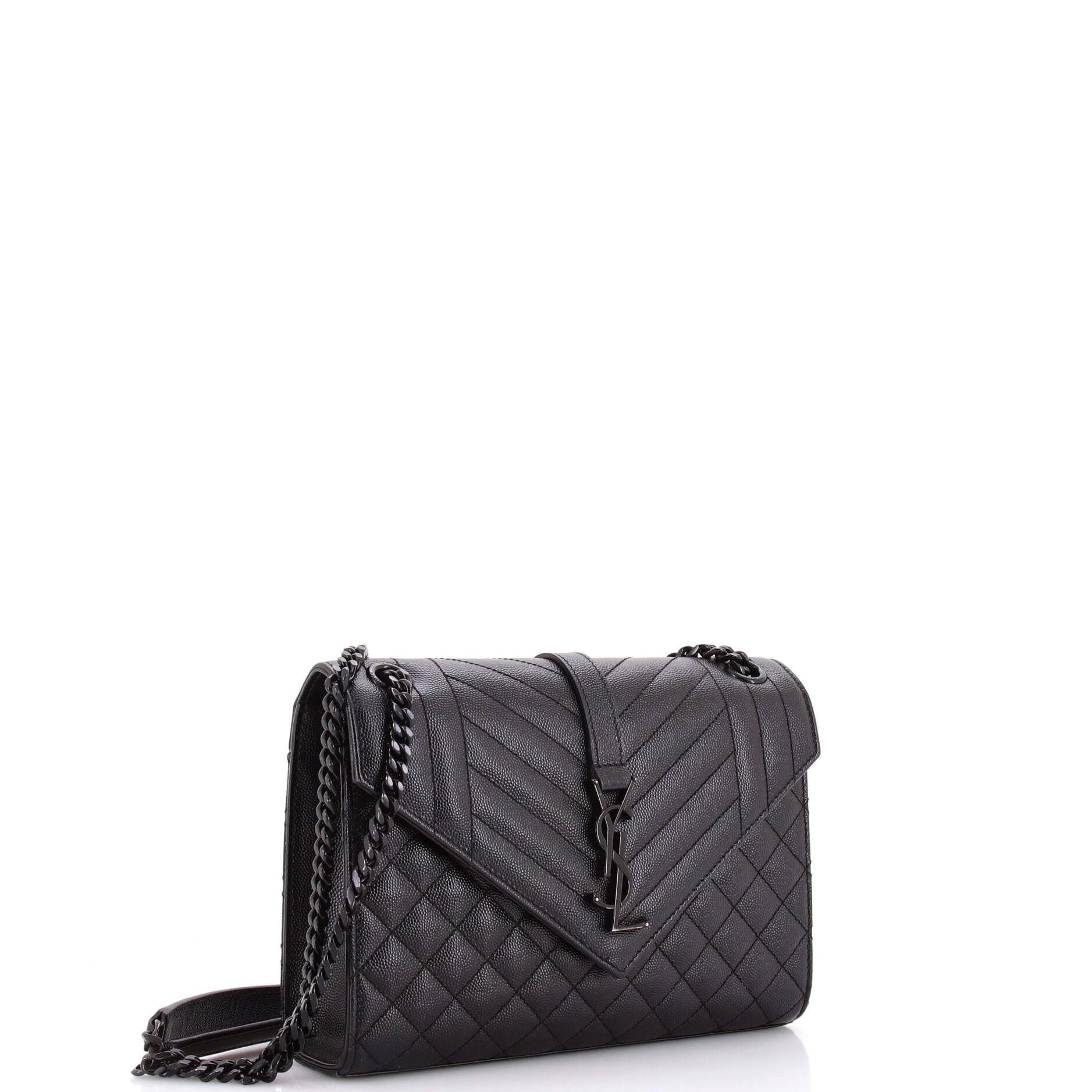 Classic Monogram Envelope Satchel Mixed Matelasse Leather Medium
