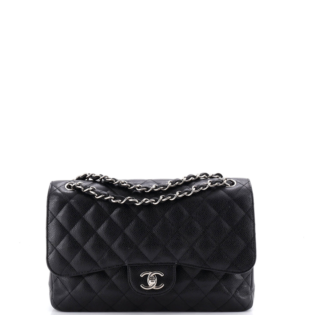 Classic Double Flap Bag Quilted Caviar Jumbo