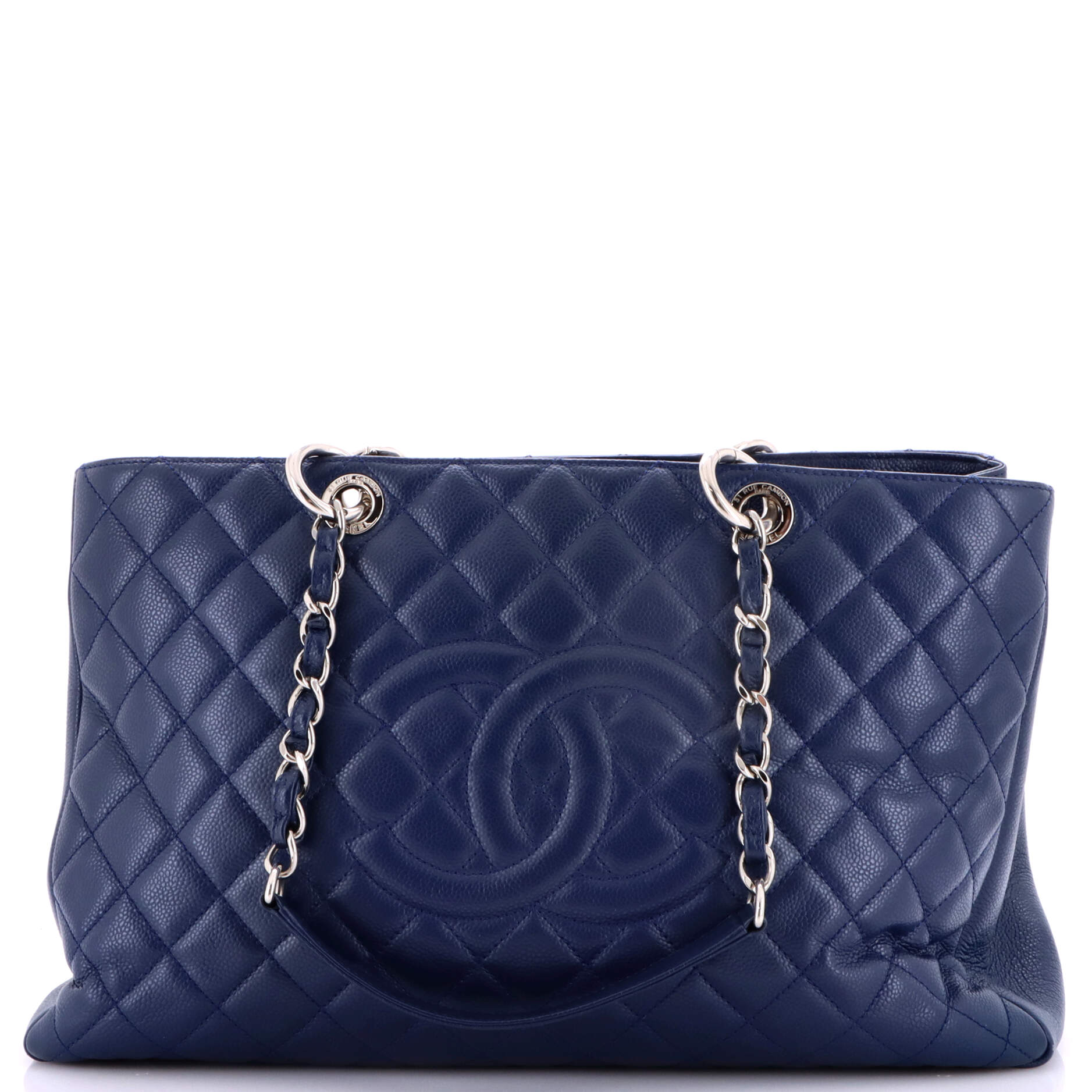 Grand Shopping Tote Quilted Caviar XL