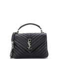 Classic Monogram College Bag Matelasse Chevron Leather Medium