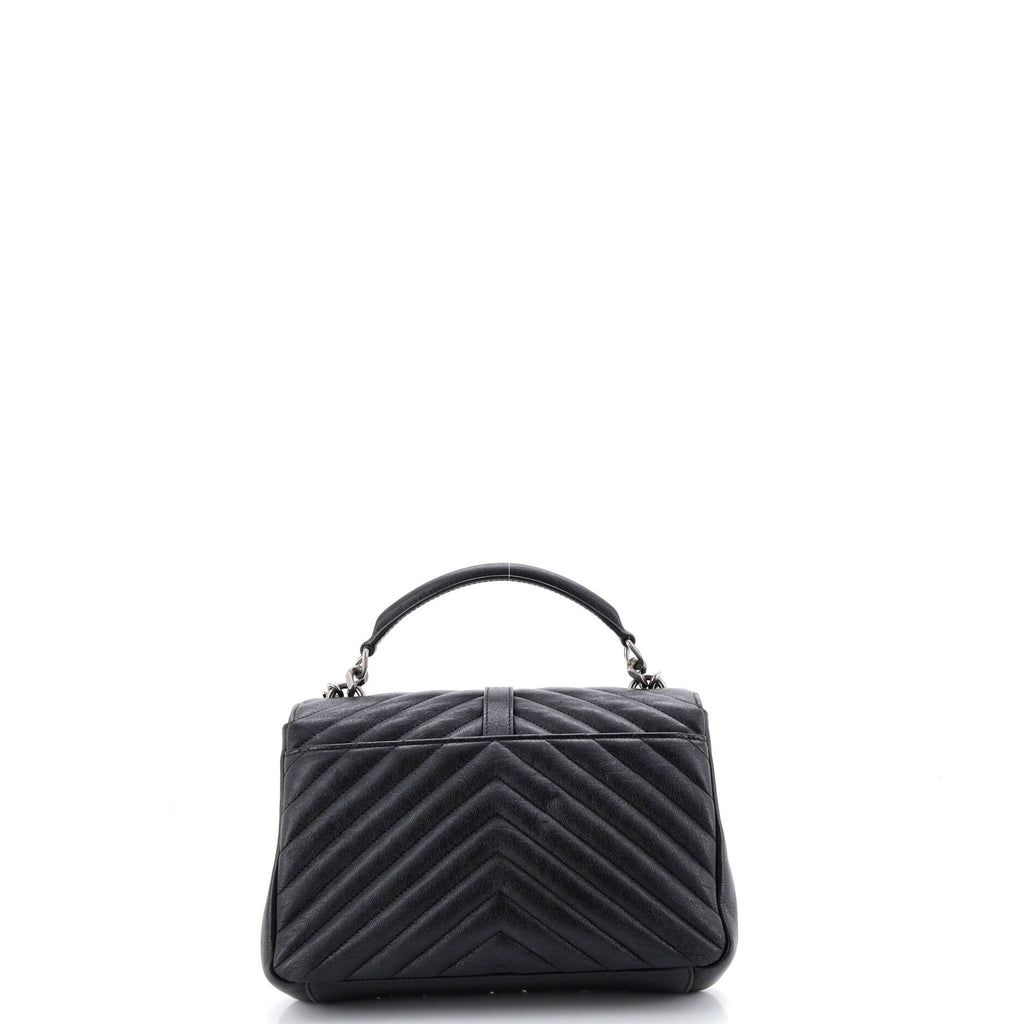 Classic Monogram College Bag Matelasse Chevron Leather Medium