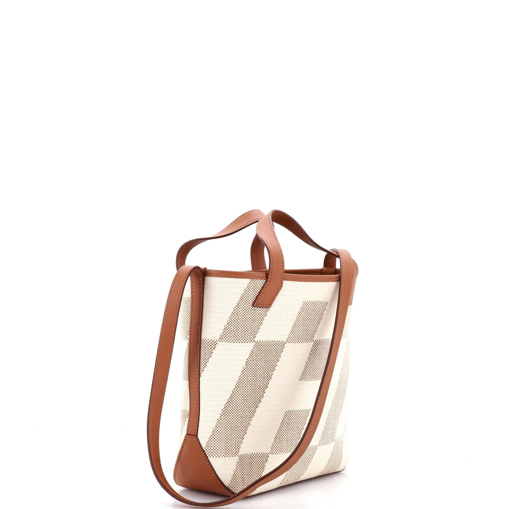 Cabas H en Biais Tote Canvas with Leather 27