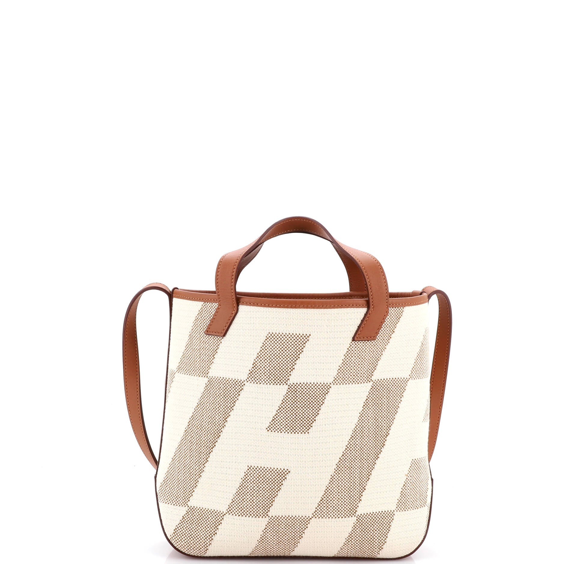Cabas H en Biais Tote Canvas with Leather 27
