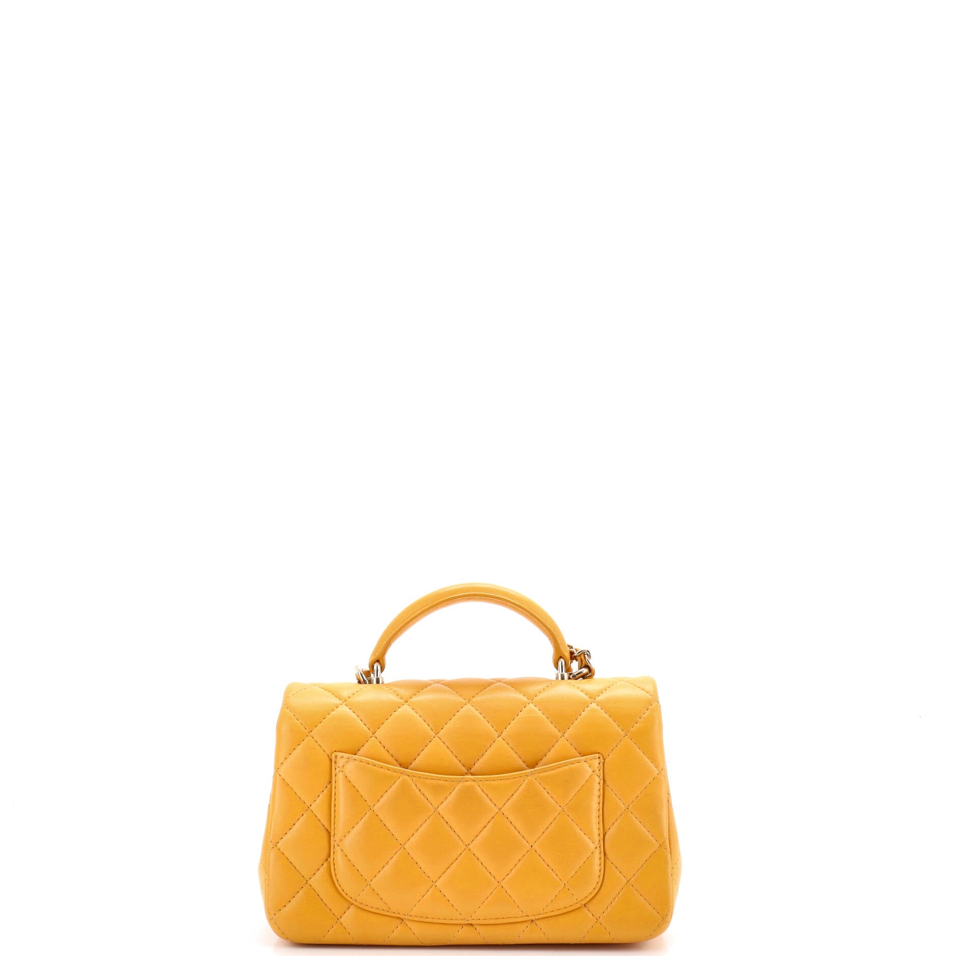 Classic Single Flap Top Handle Bag Quilted Lambskin Mini