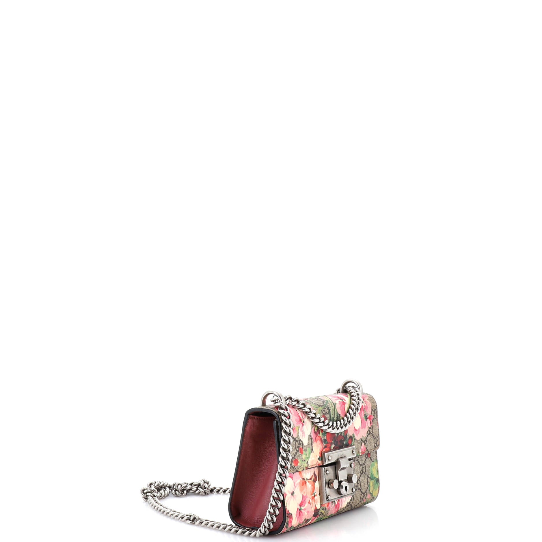 Padlock Shoulder Bag Blooms Print GG Coated Canvas Small