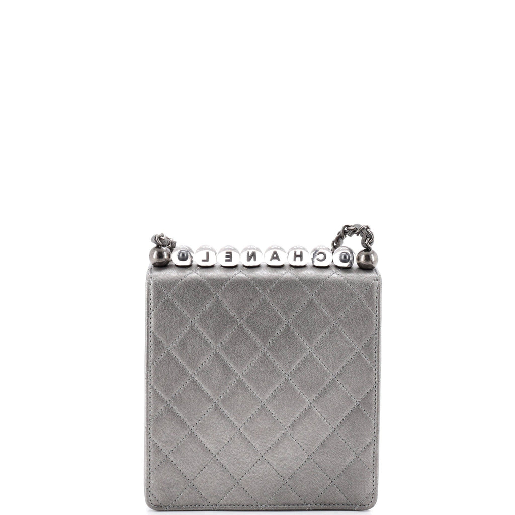 Chic Pearls Flap Bag Quilted Goatskin with Acrylic Beads Mini