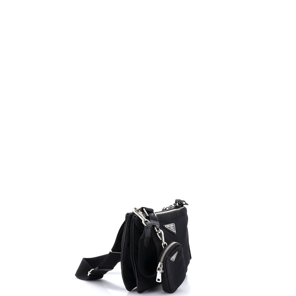 Re-Edition 2000 Double Zip Shoulder Bag Tessuto Small