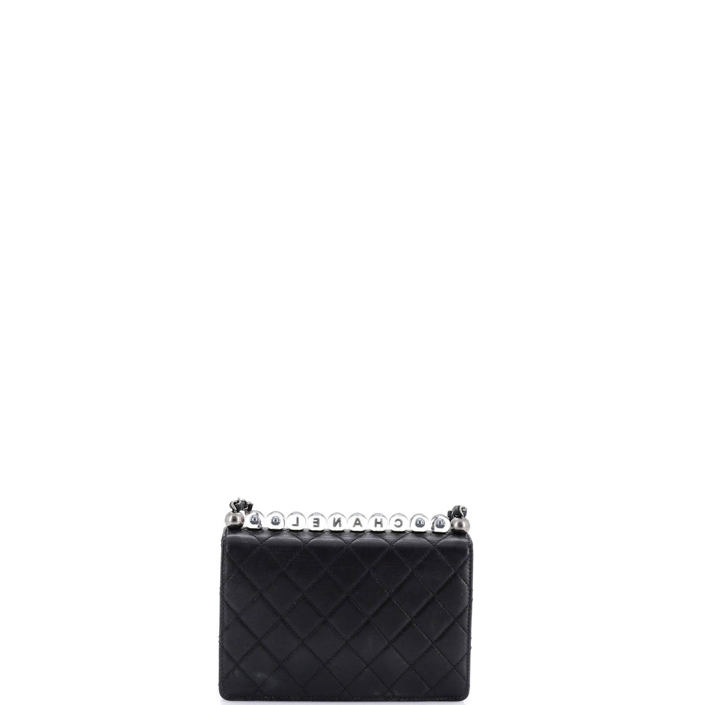 Chic Pearls Flap Bag Quilted Goatskin with Acrylic Beads Small