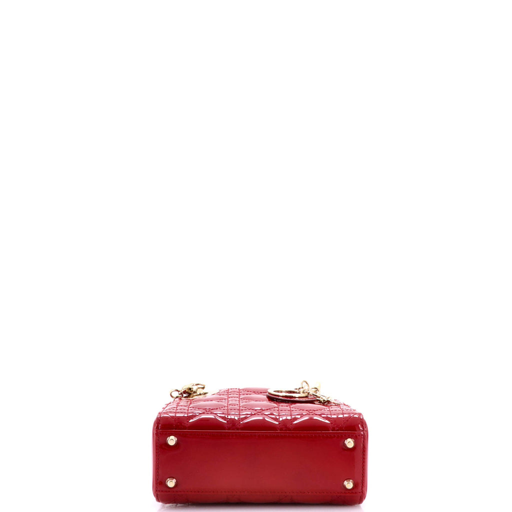 Lady Dior Chain Bag Cannage Quilt Patent Mini