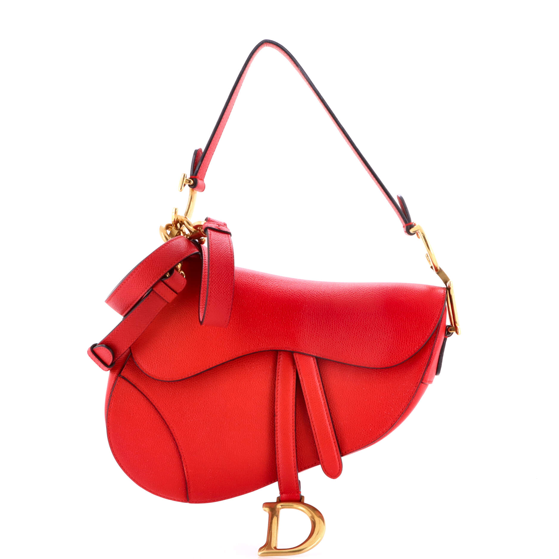 Saddle Handbag with Strap Leather Medium