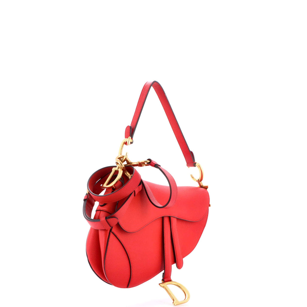Saddle Handbag with Strap Leather Medium