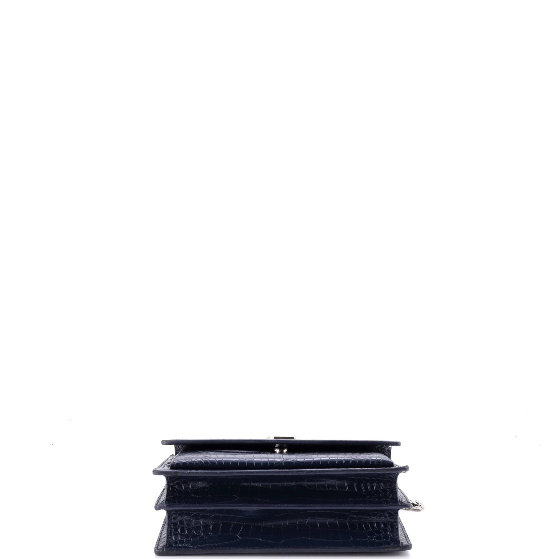 Sunset Crossbody Bag Crocodile Embossed Leather Medium