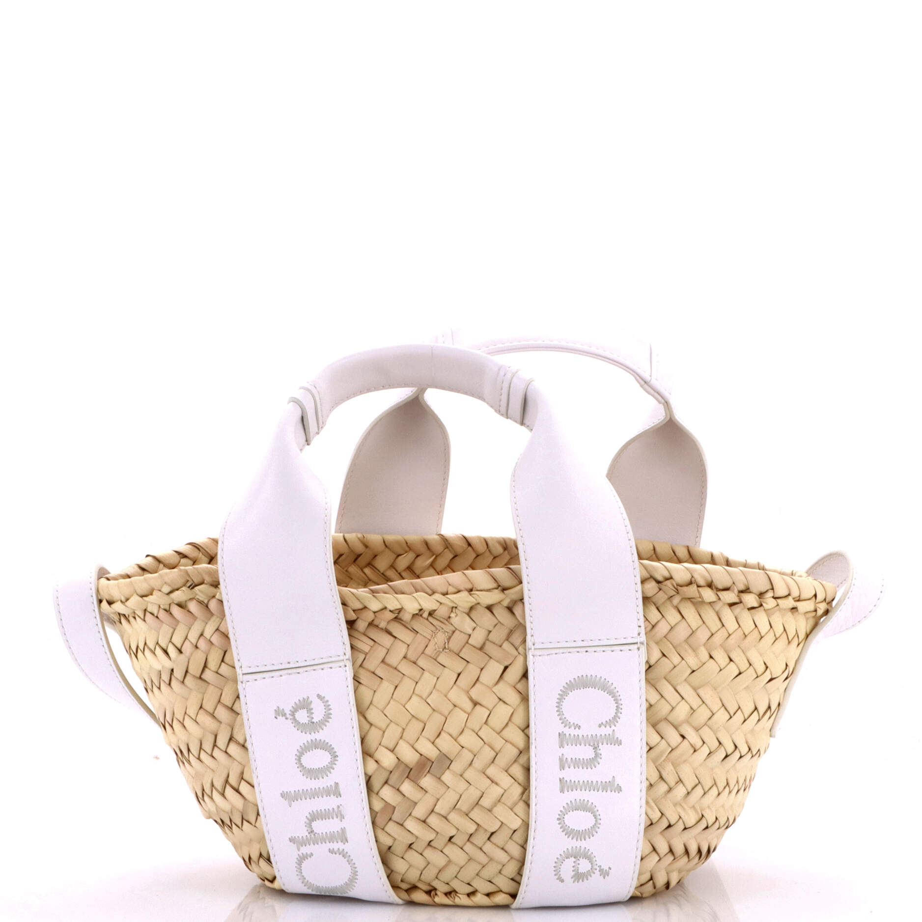 Sense Basket Tote Raffia with Leather Medium