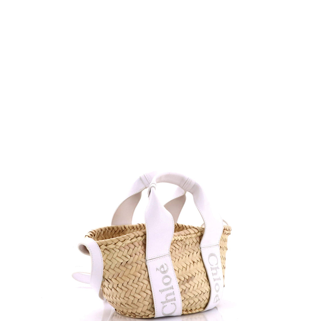 Sense Basket Tote Raffia with Leather Medium