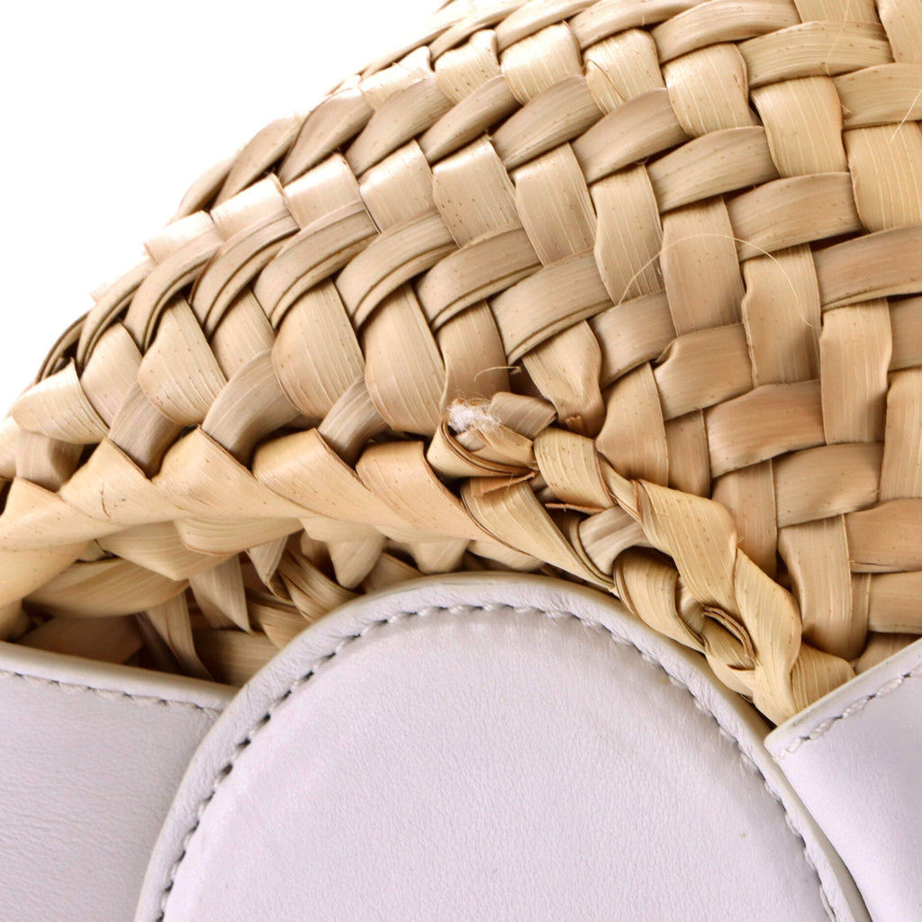Sense Basket Tote Raffia with Leather Medium
