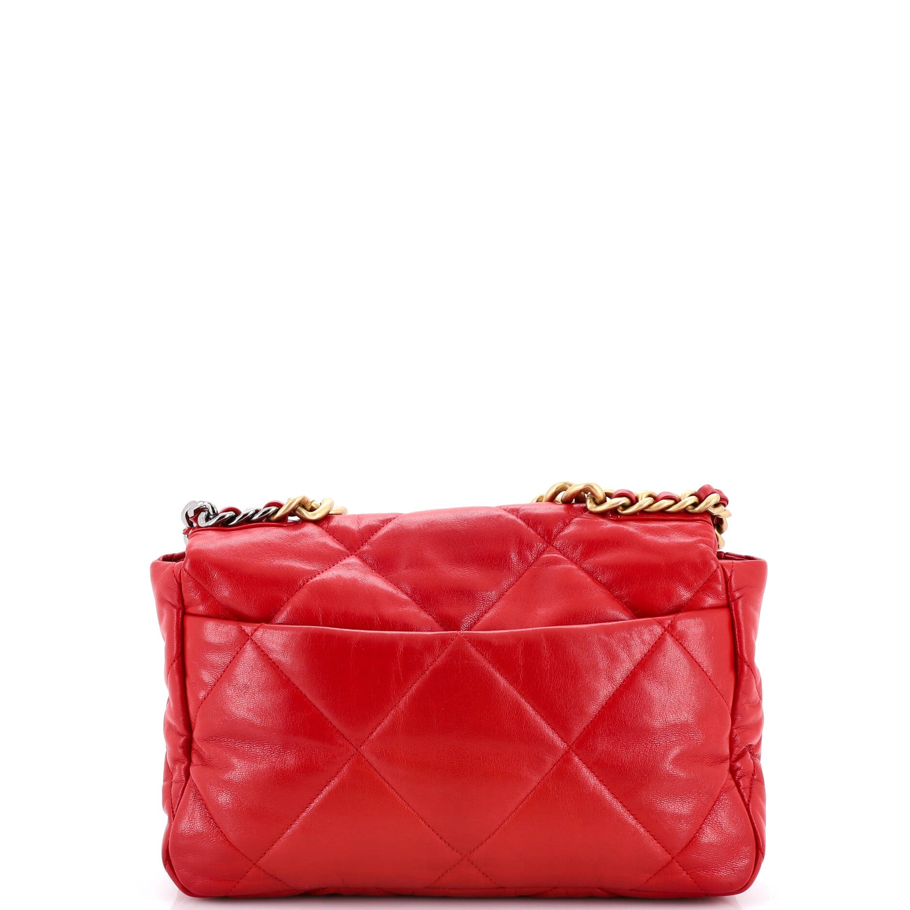 19 Flap Bag Quilted Leather Large