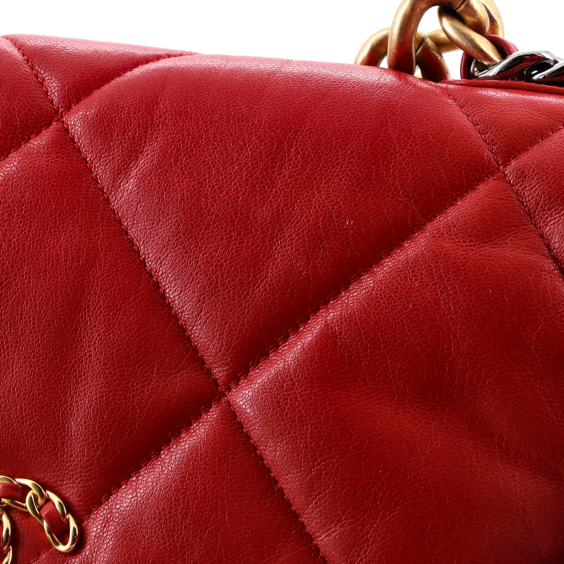 19 Flap Bag Quilted Leather Large