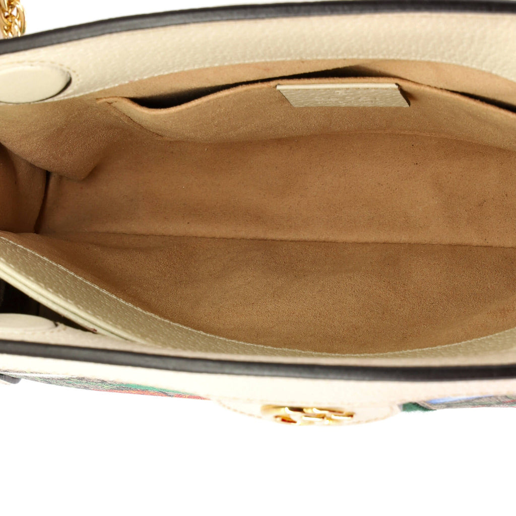 Ophidia Chain Shoulder Bag Flora GG Coated Canvas Small