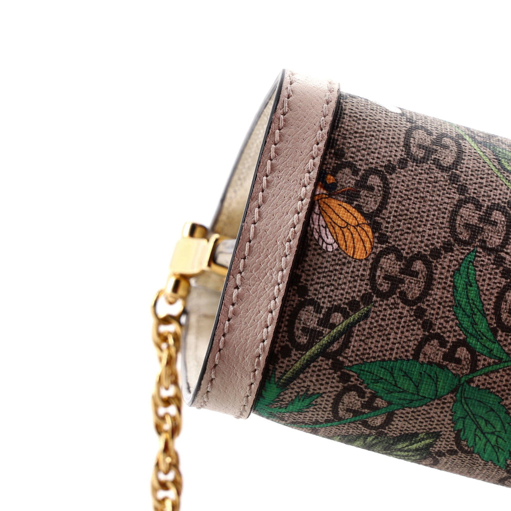 Ophidia Chain Shoulder Bag Flora GG Coated Canvas Small