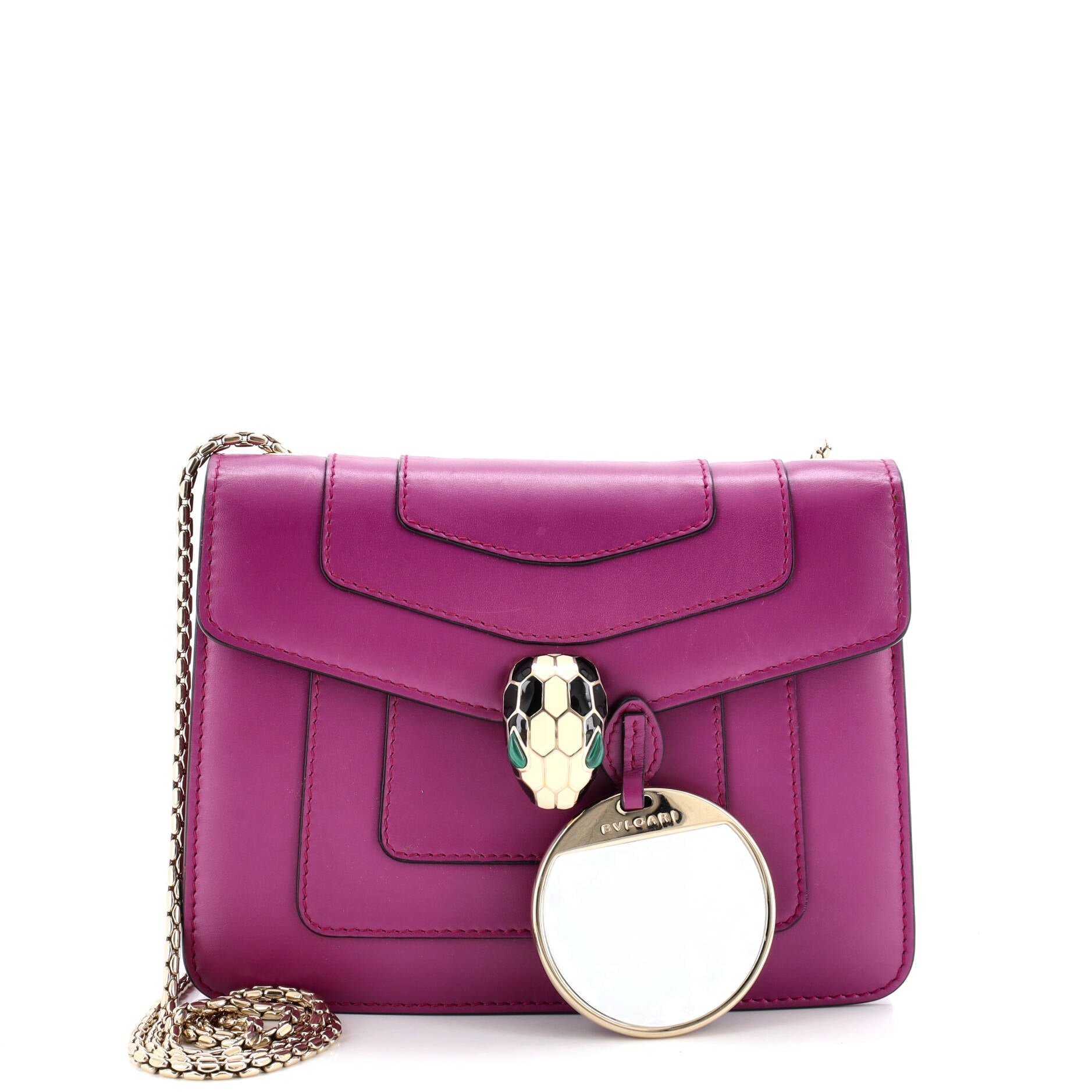 Serpenti Forever Square Shoulder Bag Leather Small