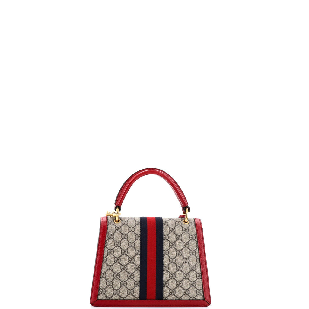 Queen Margaret Top Handle Bag GG Coated Canvas with Leather Small