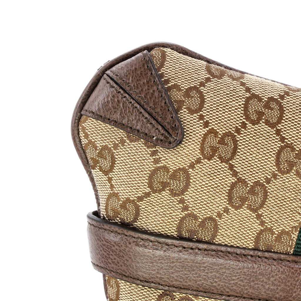 Horsebit NM Web Chain Clutch GG Canvas Small