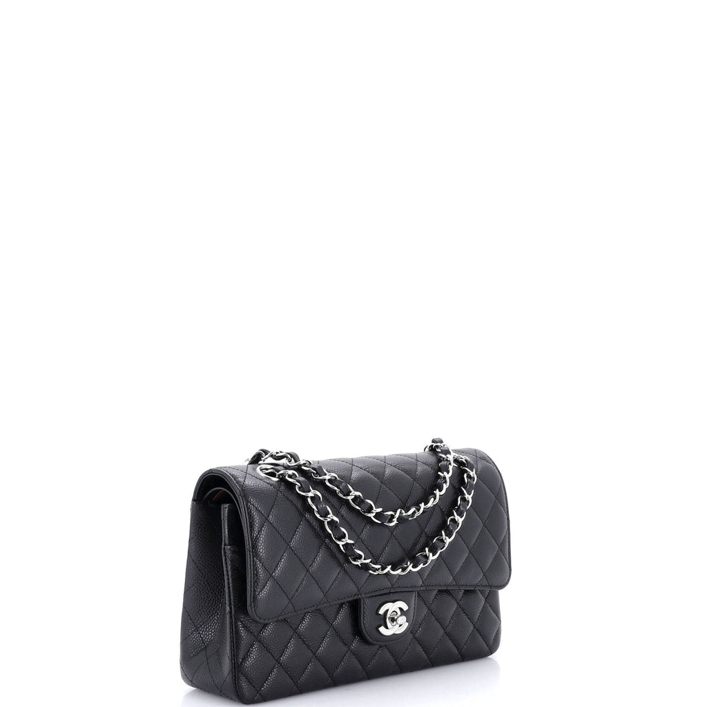 Classic Double Flap Bag Quilted Caviar Medium