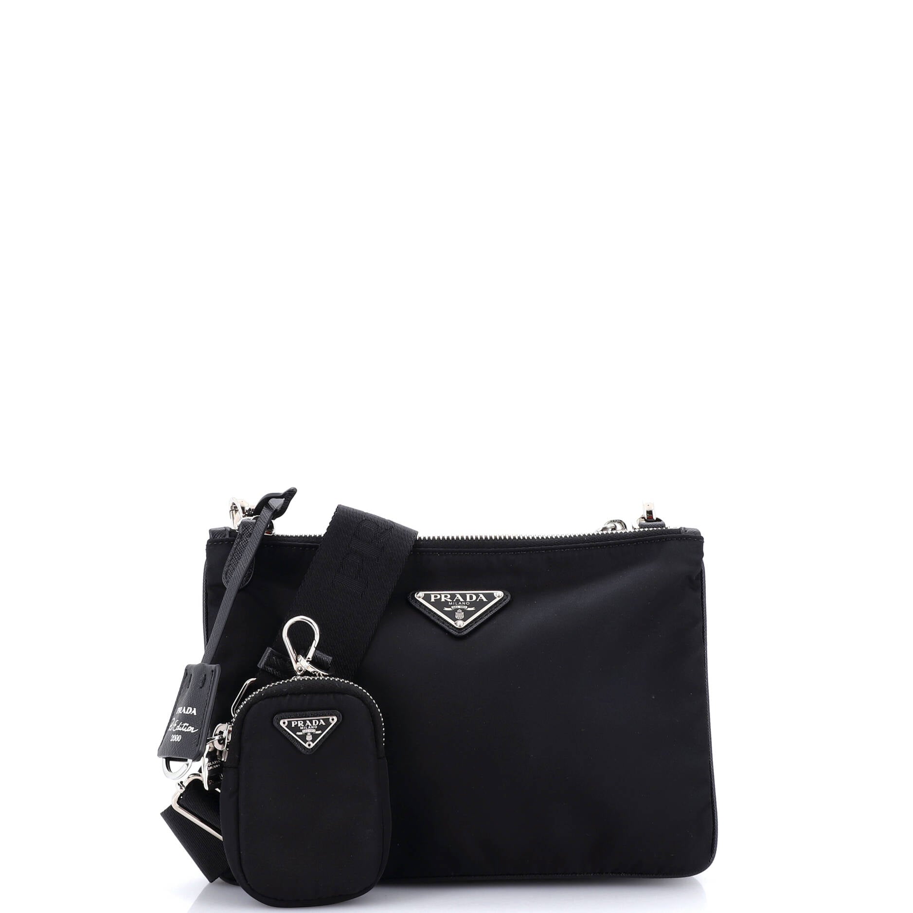 Re-Edition 2000 Double Zip Shoulder Bag Tessuto Small