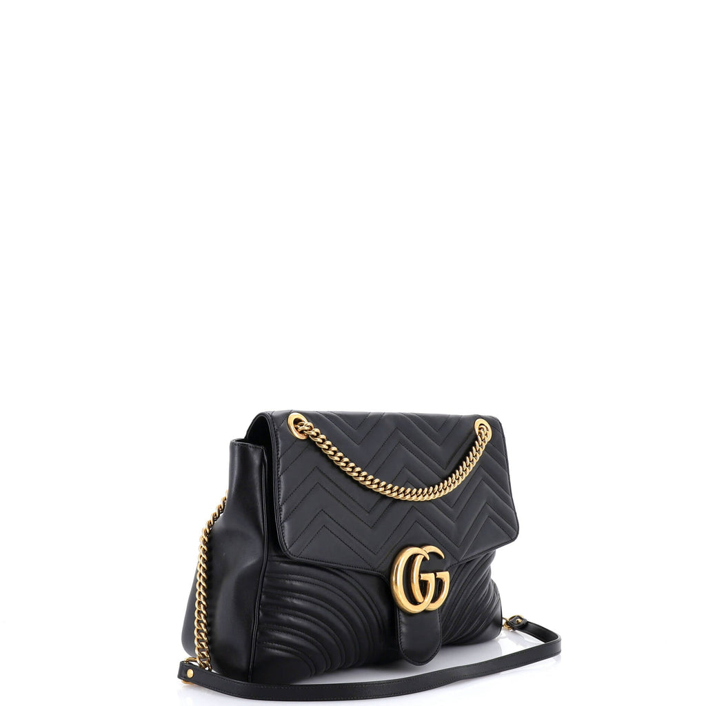GG Marmont Flap Bag Matelasse Leather Large