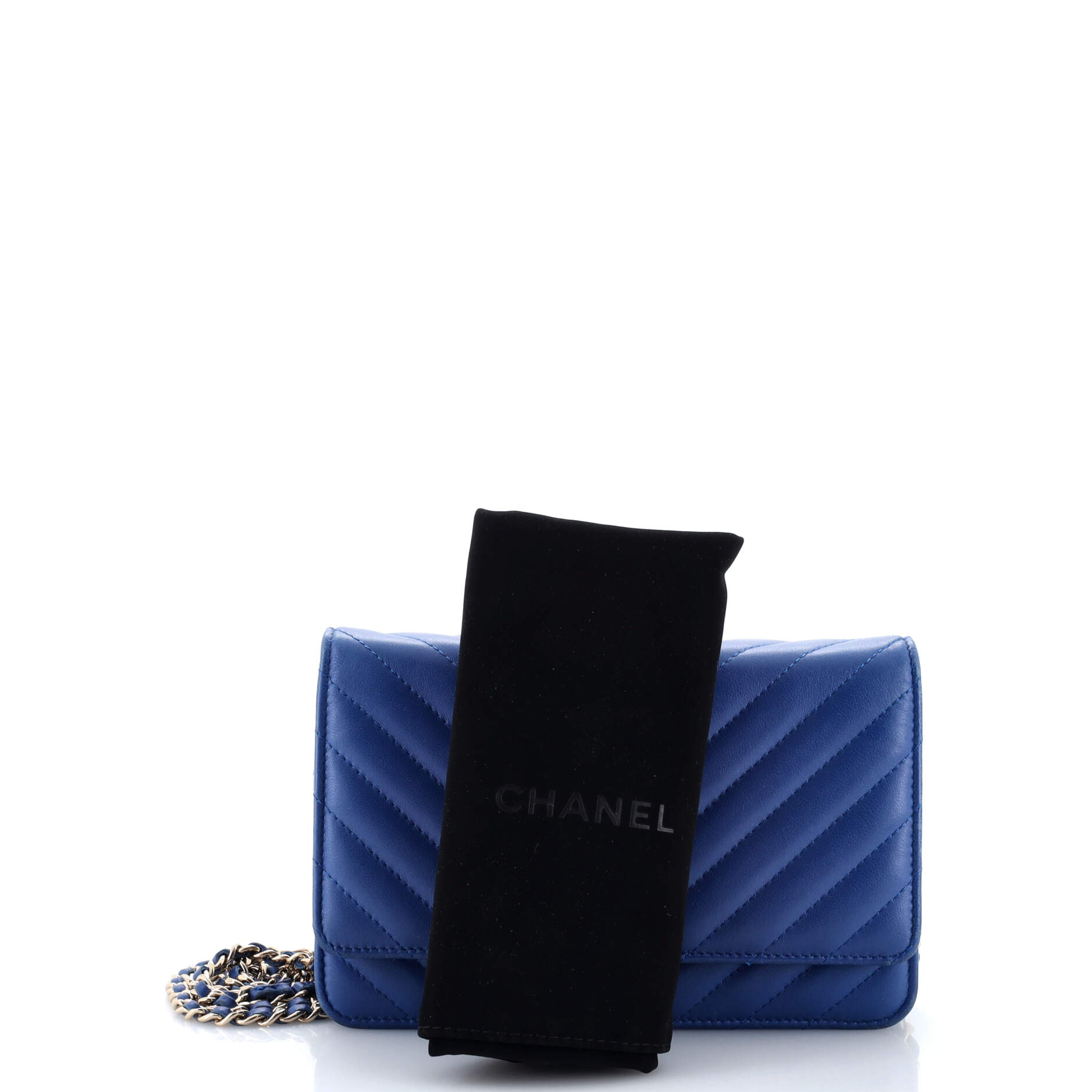 Wallet on Chain Chevron Lambskin