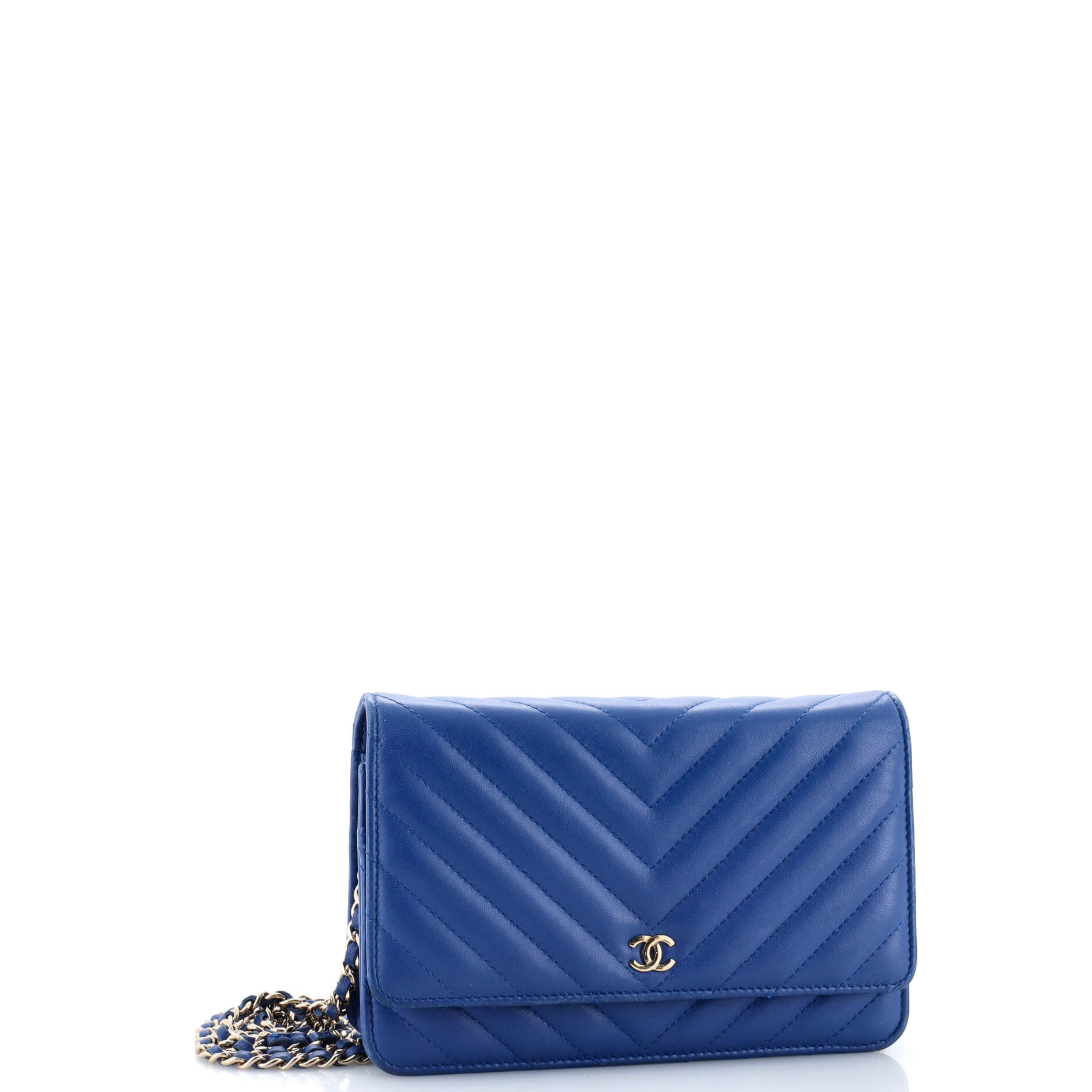 Wallet on Chain Chevron Lambskin
