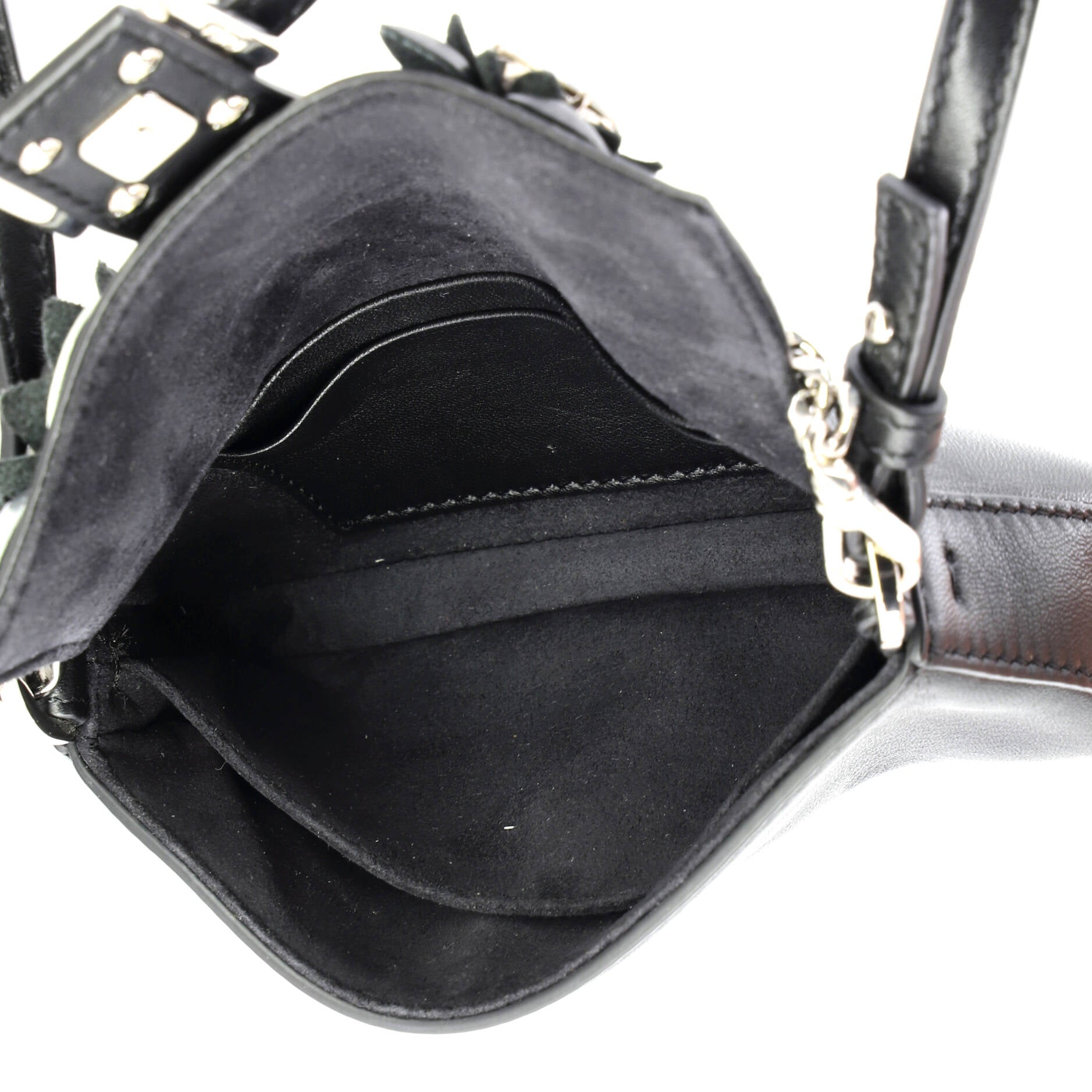 Baguette Bag Embellished Leather Micro