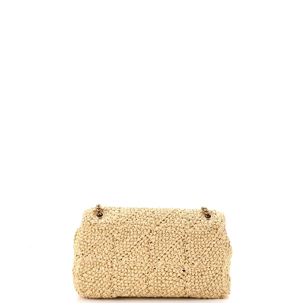 Jamie Flap Bag Crochet Raffia Medium
