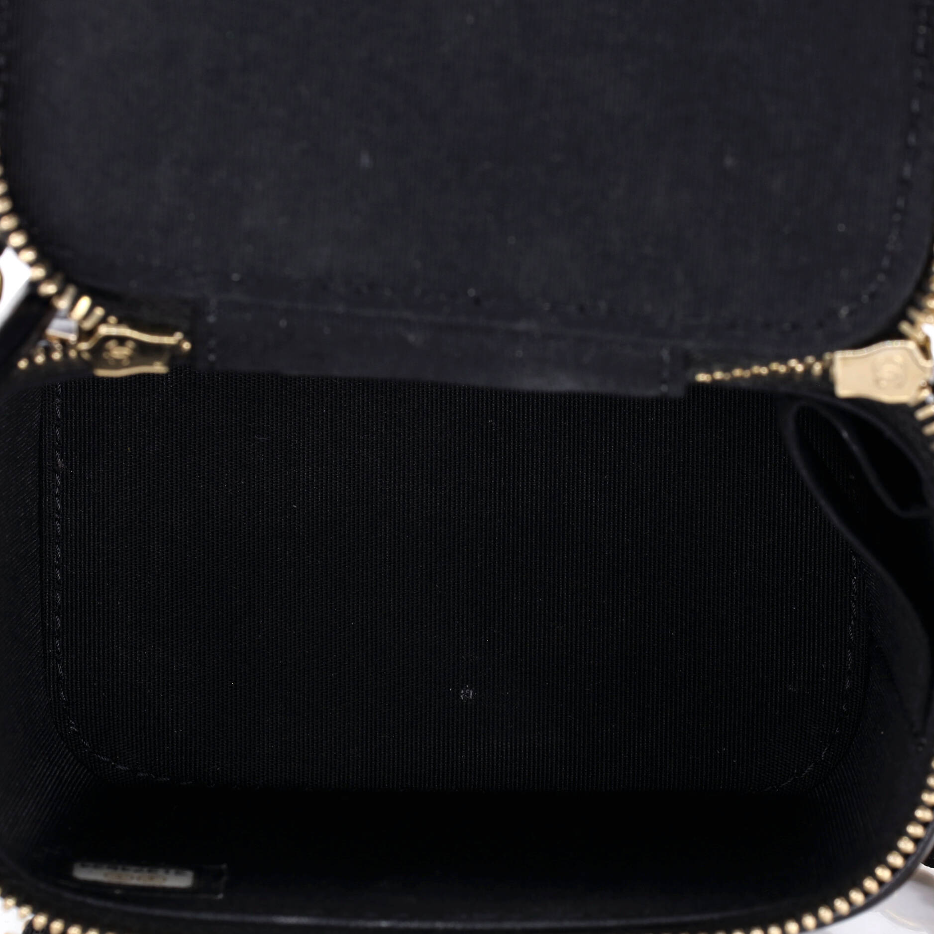 Classic Top Handle Vanity Case with Chain Quilted Lambskin Mini