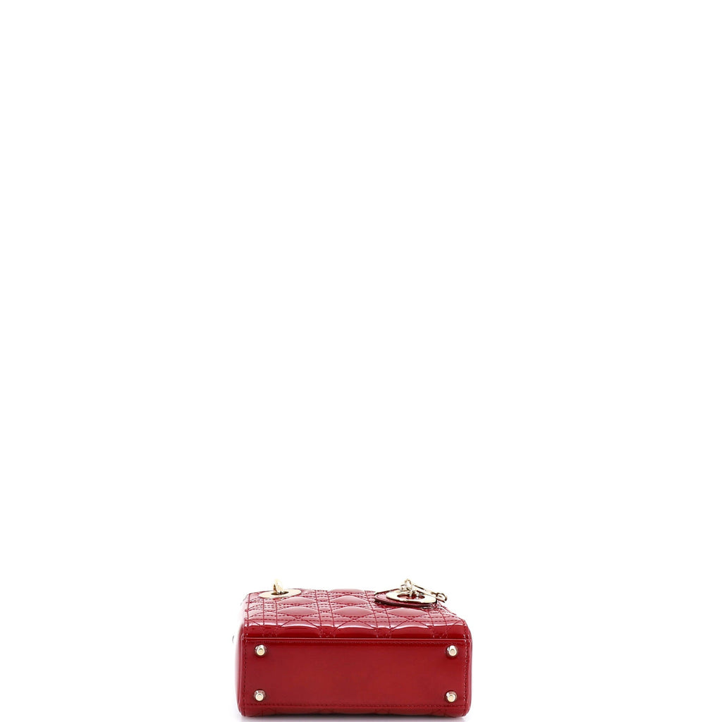 Lady Dior Chain Bag Cannage Quilt Patent Mini
