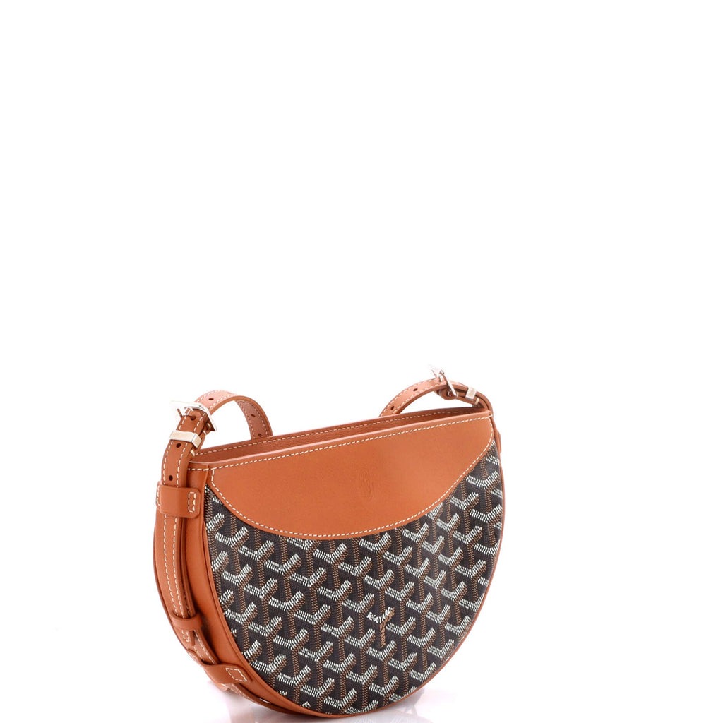 Hirondelle Shoulder Bag Coated Canvas and Leather