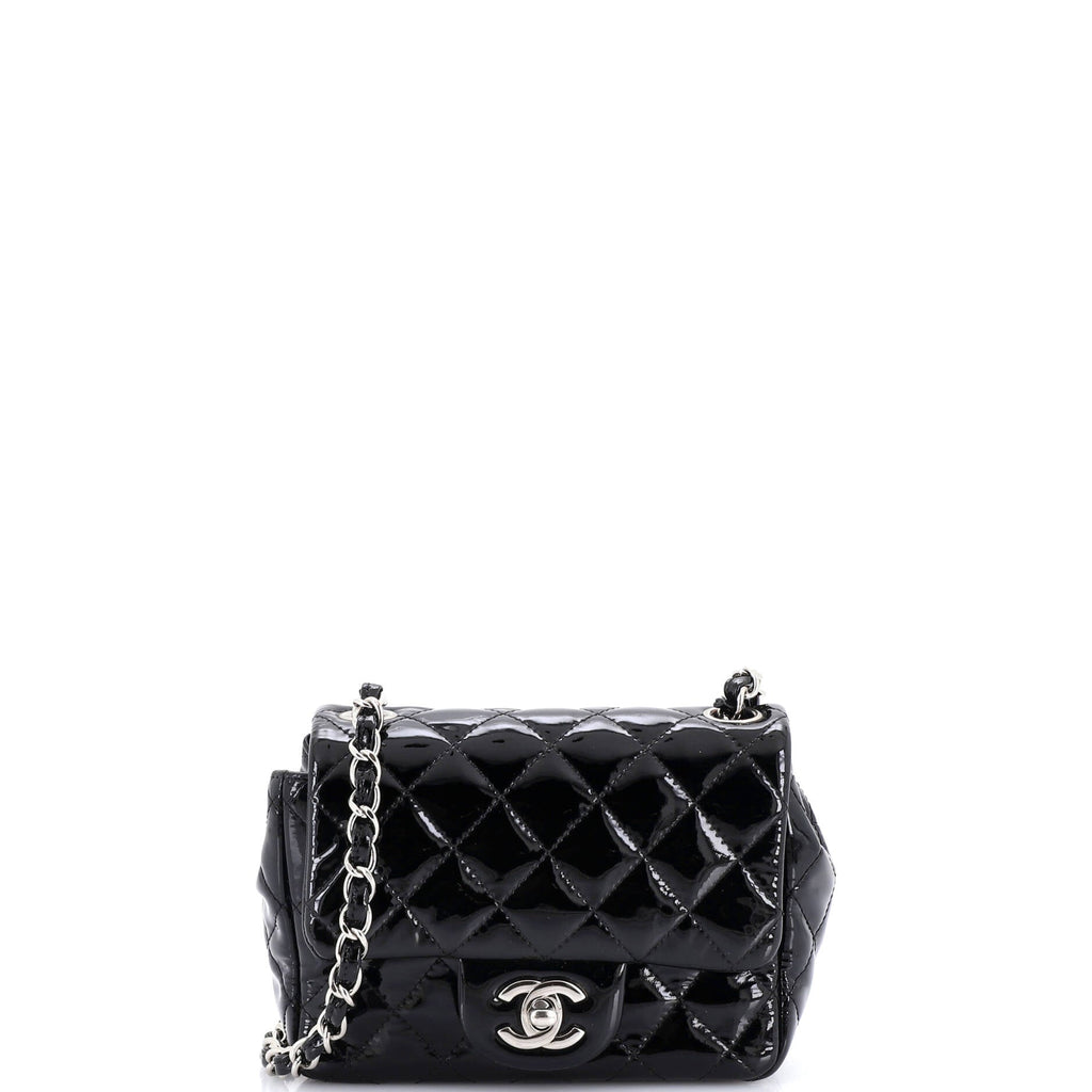 Square Classic Single Flap Bag Quilted Patent Mini