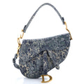 Saddle Handbag Printed Denim Medium